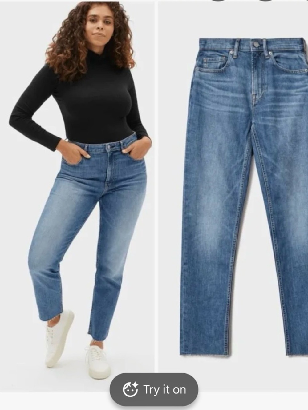 Everlane Curvy Cheeky Straight Jeans Ankle Length